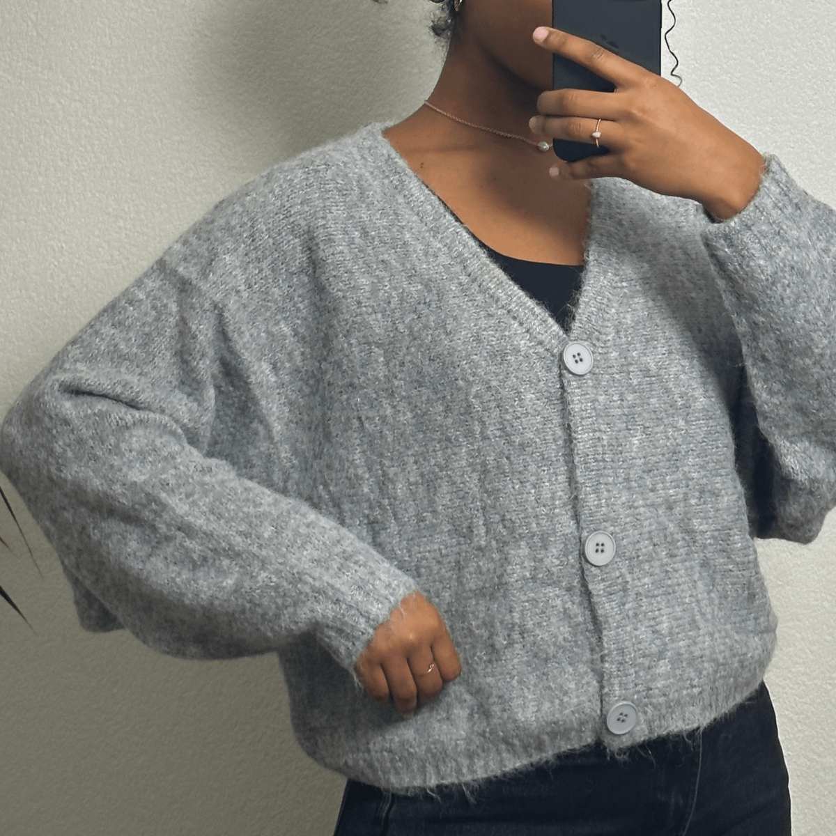 Cardigan En Laine Gris Clair