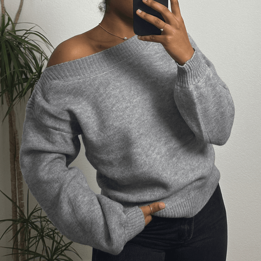 Pull Col Rond Gris